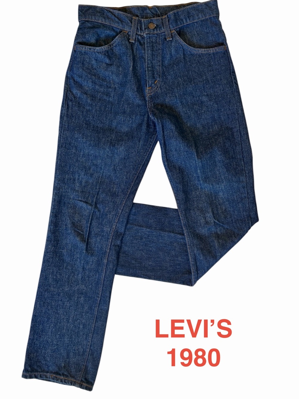 Vintage LEVI’S Orange Tab 519 Dark Wash High Rise Straight 1970s 1980s 30 29